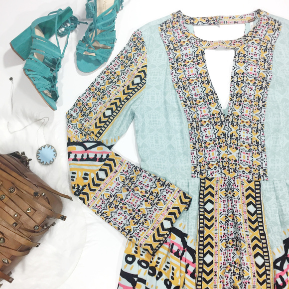 Free People Dresses & Skirts - Free People Tegan Border Printed Mini Dress